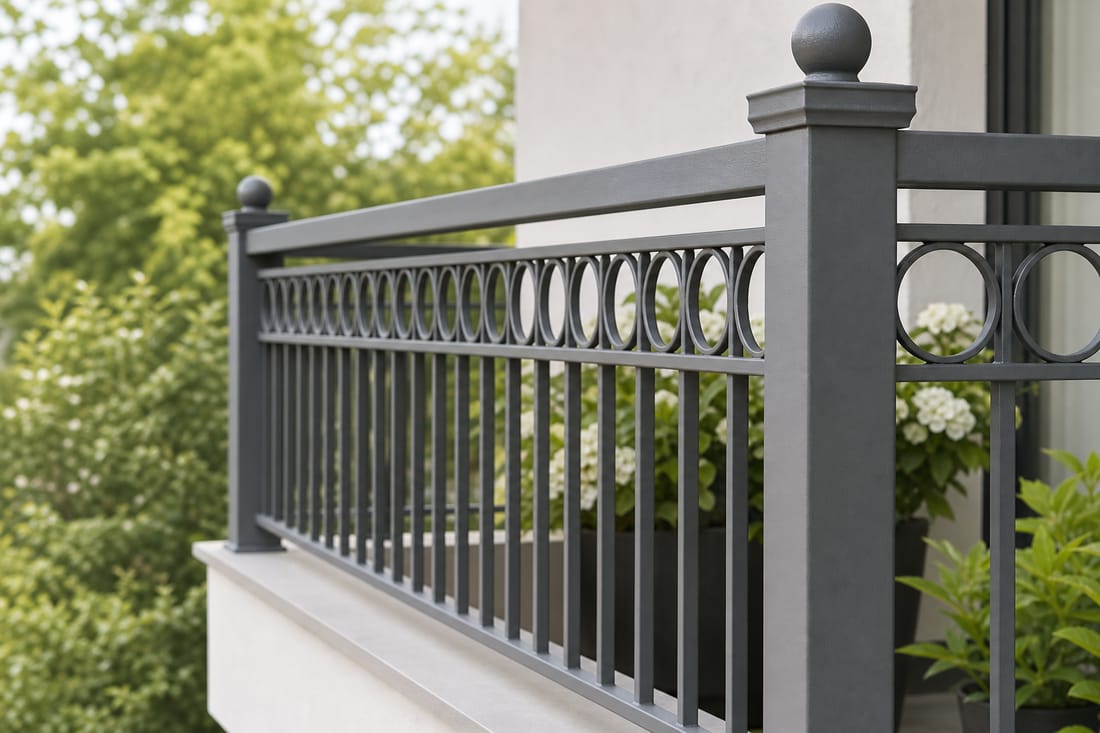 Exemple : garde-corps de balcon fraîchement peint