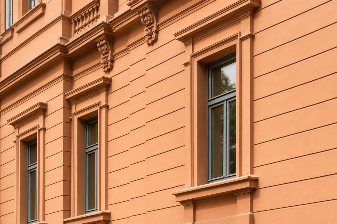 Exemple : façade extérieure fraîchement peinte